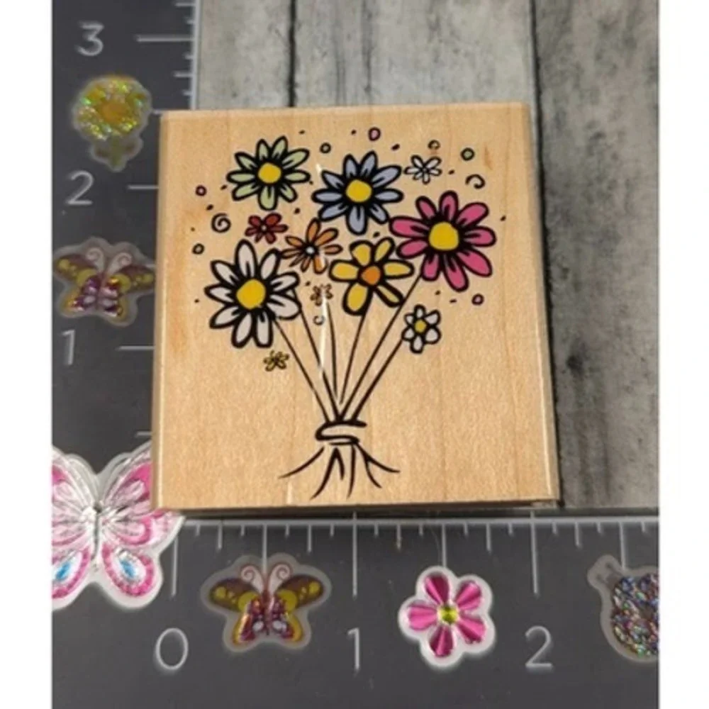 Hero Arts Large Blossom Bouquet Flowers E2839 Rubber Stamp Wood #i81